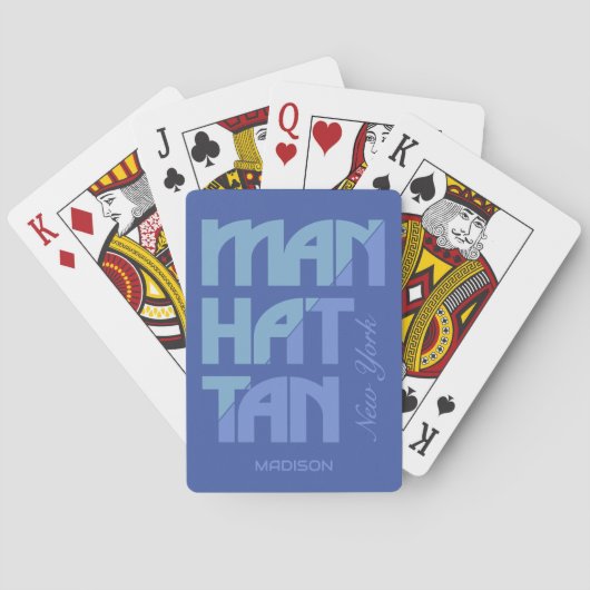 Aangepaste naam Manhattan New York Pokerkaarten (Achterkant)