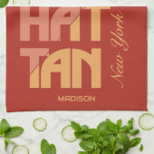 Aangepaste naam Manhattan New York Theedoek (Gevouwen)