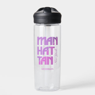 Aangepaste naam Manhattan New York Waterfles