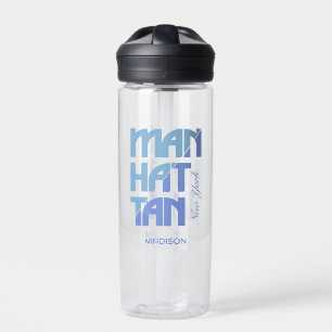 Aangepaste naam Manhattan New York Waterfles