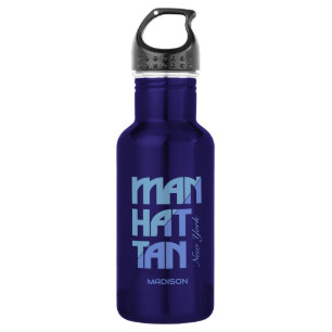 Aangepaste naam Manhattan New York Waterfles