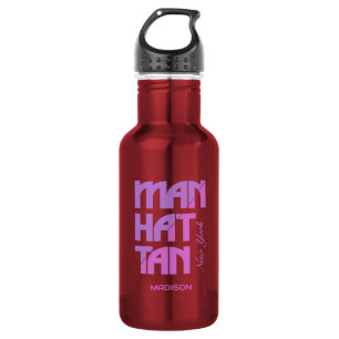 Aangepaste naam Manhattan New York Waterfles