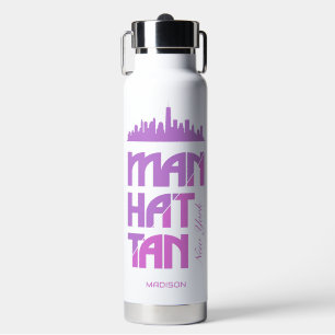 Aangepaste naam Manhattan New York Waterfles