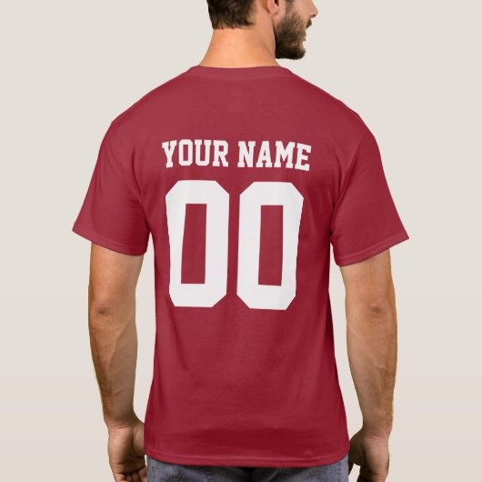 Aangepaste naam Mannen Football T-Shirt (Achterkant)