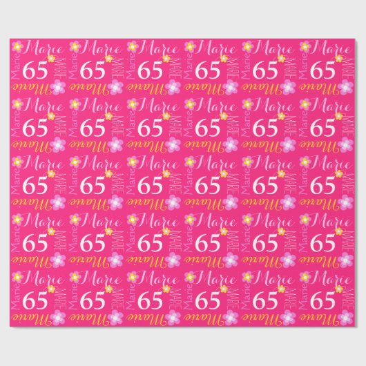 Aangepaste naam Marie-65-jarige versie Cadeaupapier (Vlak)
