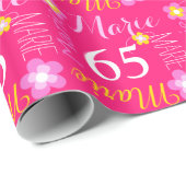 Aangepaste naam Marie-65-jarige versie Cadeaupapier (Rol Hoek)
