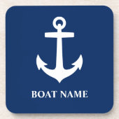 Aangepaste naam Marine Blauw Onderzetter Cork Teru (Voorkant)