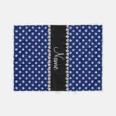Aangepaste naam marinesblauwe parels fleece deken (Voorkant (Horizontaal))