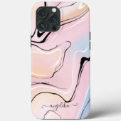 Aangepaste naam marmer Ombre Case-Mate iPhone Case (Achterkant)