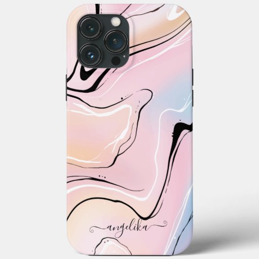 Aangepaste naam marmer Ombre Case-Mate iPhone Case (Achterkant)