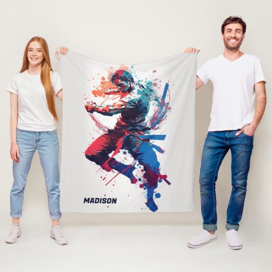 Aangepaste naam Martial Arts Fleece Deken (In situ)