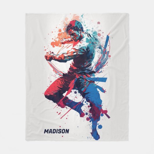 Aangepaste naam Martial Arts Fleece Deken (Voorkant)