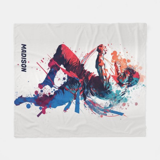 Aangepaste naam Martial Arts Fleece Deken (Voorkant (Horizontaal))