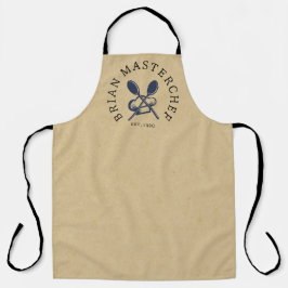 Aangepaste naam Master cheff Rust bruin kraft  Schort
