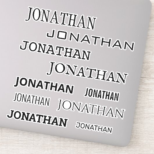 Aangepaste naam maten Monogram Laptop Tumbler Sticker (Detail)