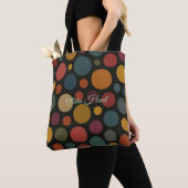 Aangepaste naam matte kleur cirkels tote bag (Dichtbij)