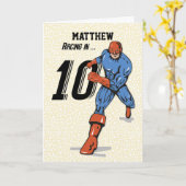 Aangepaste naam, Matthew, 10e verjaardag Superheld Kaart (Gele Bloem)