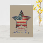 Aangepaste naam, Matthew, Happy Veterans Day, Oude Kaart (Gele Bloem)