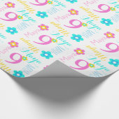 Aangepaste naam Maya kinder verjaardagscrap Cadeaupapier (Hoek)