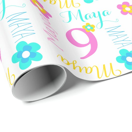 Aangepaste naam Maya kinder verjaardagscrap Cadeaupapier (Rol Hoek)