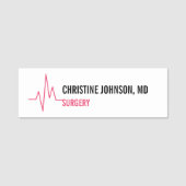 Aangepaste naam | Medische hartslag | Doctor Nurse Naamplaatje (Voorkant)