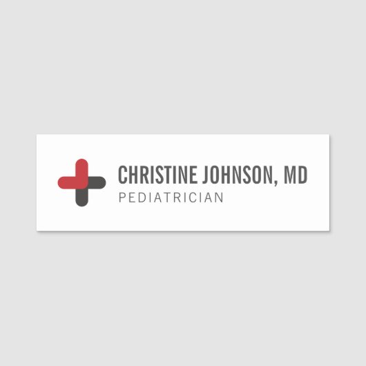 Aangepaste naam | Medische kruising | Doctor Nurse Naamplaatje (Voorkant)