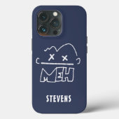 Aangepaste naam Meh Funny Face Emoji Case-Mate iPhone Case (Achterkant)