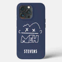 Aangepaste naam Meh Funny Face Emoji Case-Mate iPhone Case