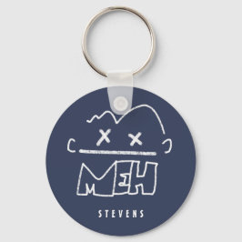Aangepaste naam Meh Funny Face Emoji Sleutelhanger