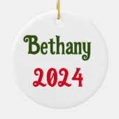 Aangepaste naam meisje gnome zonnebloemen keramisch ornament (Achterkant)