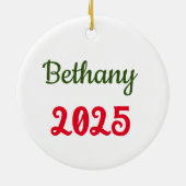 Aangepaste naam meisje gnome zonnebloemen keramisch ornament (Achterkant)