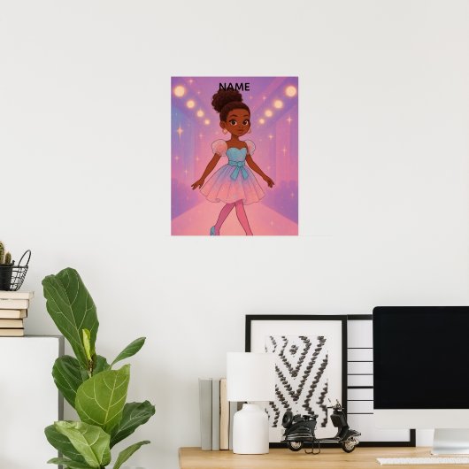 Aangepaste naam meisje poster (Thuiskantoor)