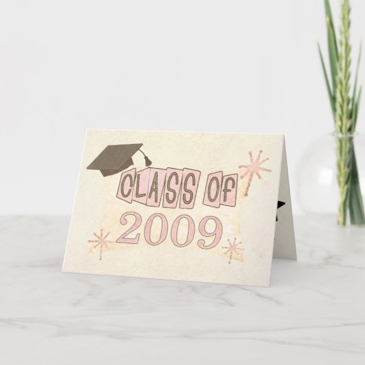 Aangepaste Naam Meisje Retro Style Afstuderen Kaart (Voorkant)