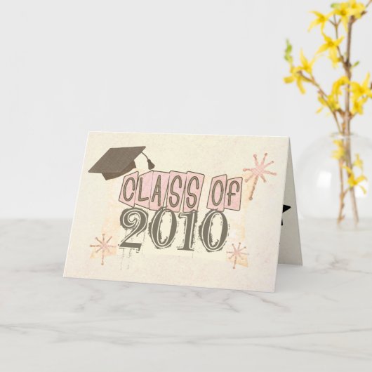 Aangepaste Naam Meisje Retro Style Afstuderen Kaart (Gele Bloem)