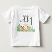 Aangepaste naam Meisje Roze Wild One Jungle Dieren (Achterkant)