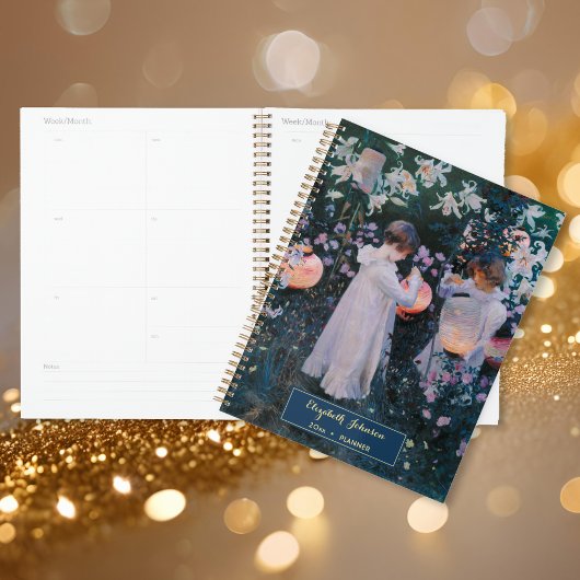 Aangepaste Naam Meisjes  Kunst Gouden Monogram 202 Planner