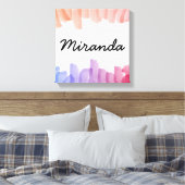 Aangepaste naam Meisjespasta-Waterverf schilderen Canvas Afdruk (Insitu (Slaapkamer))