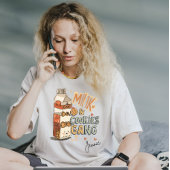 Aangepaste Naam Melk & Cookies Bende Kerstmis AI A T-shirt