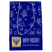 Aangepaste naam Menorah Design Passover Medium Cadeauzakje (Voorkant)
