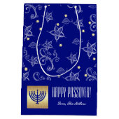 Aangepaste naam Menorah Design Passover Medium Cadeauzakje (Achterkant)