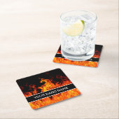 Aangepaste naam: Merch Flames Rock & Roll Music Kartonnen Onderzetters (Insitu)