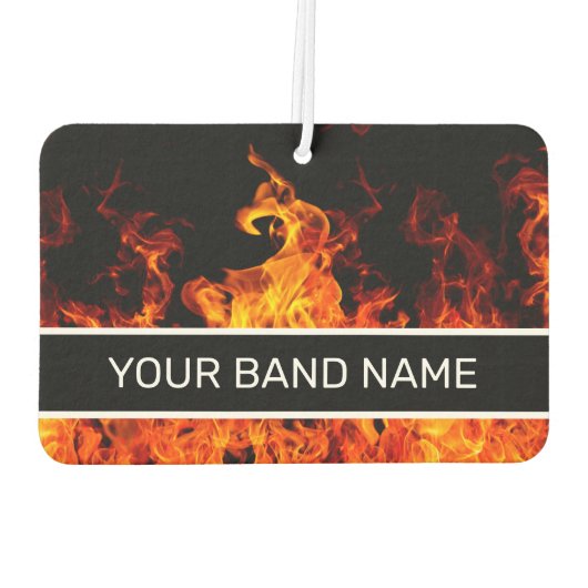 Aangepaste naam: Merch Flames Rock & Roll Music Luchtverfrisser (Achterkant)