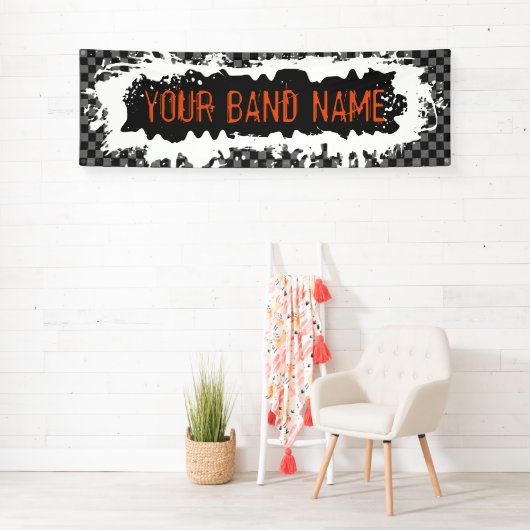 Aangepaste naam Merch Punk Rock Show Gig Festival Spandoek (Insitu)