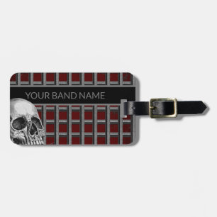 Aangepaste naam: Merch Rock & Roll Metal Skull Bagagelabel