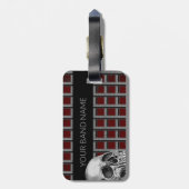 Aangepaste naam: Merch Rock & Roll Metal Skull Bagagelabel (Achterkant verticaal)