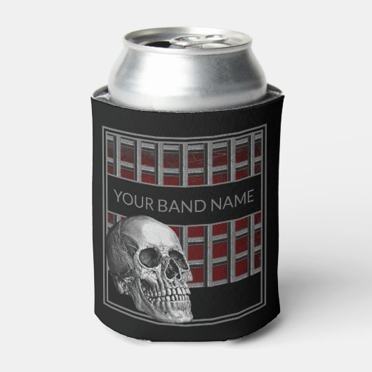 Aangepaste naam: Merch Rock & Roll Metal Skull Blikjeskoeler (Blikje Voorkant)