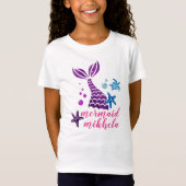 Aangepaste naam Mermaid Unicorn Aangepaste Zeemeer T-shirt (Voorkant)