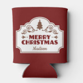 Aangepaste naam Merry Christmas koelbox Blikjeskoeler (Achterkant)