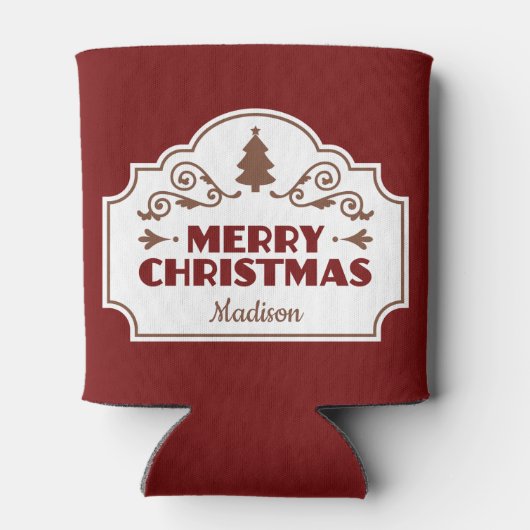 Aangepaste naam Merry Christmas koelbox Blikjeskoeler (Achterkant)