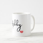 Aangepaste naam met aangepaste hartcode koffiemok (Voorkant rechts)